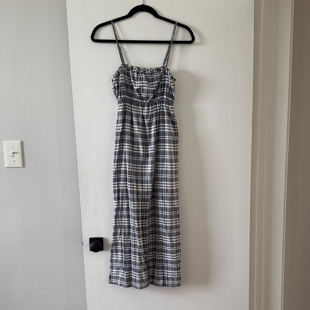 Blue and White Plaid Dress